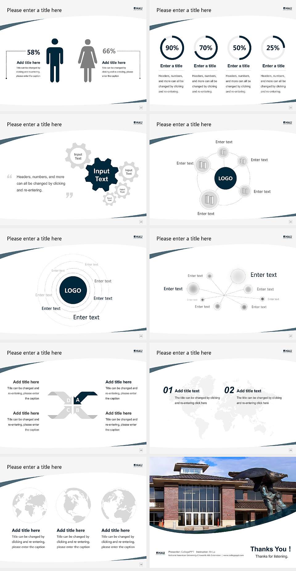 National American University-Ellsworth Afb Extension Course/Courseware Creation PPT Template4:3 ratio PPT effect preview image4