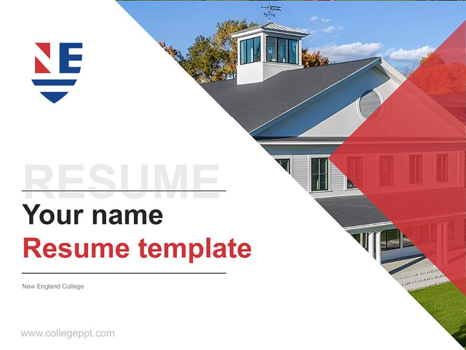 New England College Resume PPT Template4:3 ratio PPT effect preview image5