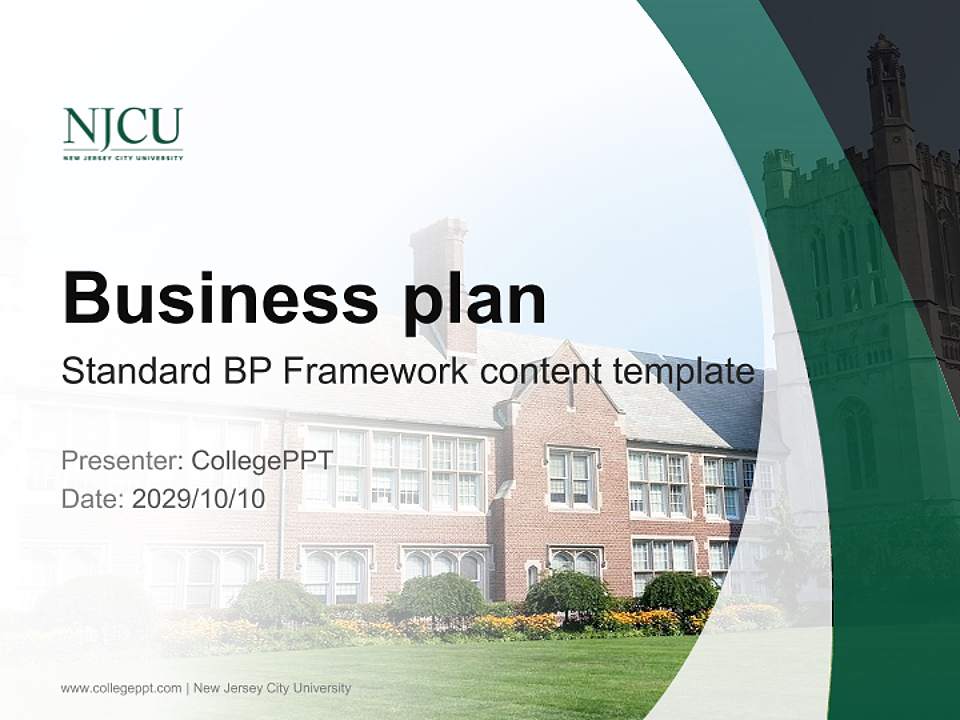New Jersey City University Competition/Entrepreneurship Contest PPT Template4:3 ratio PPT effect preview image9
