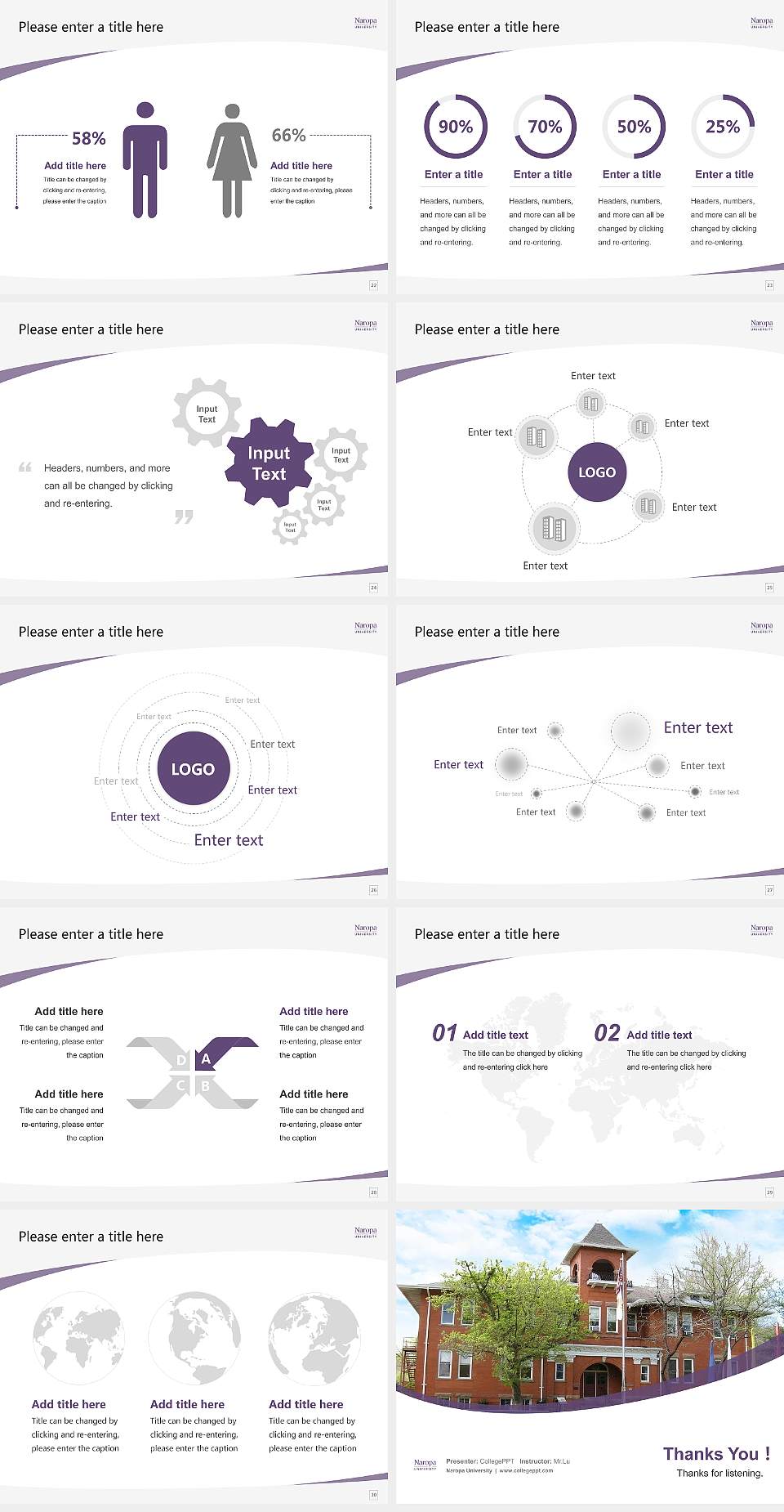 Naropa University Course/Courseware Creation PPT Template4:3 ratio PPT effect preview image4