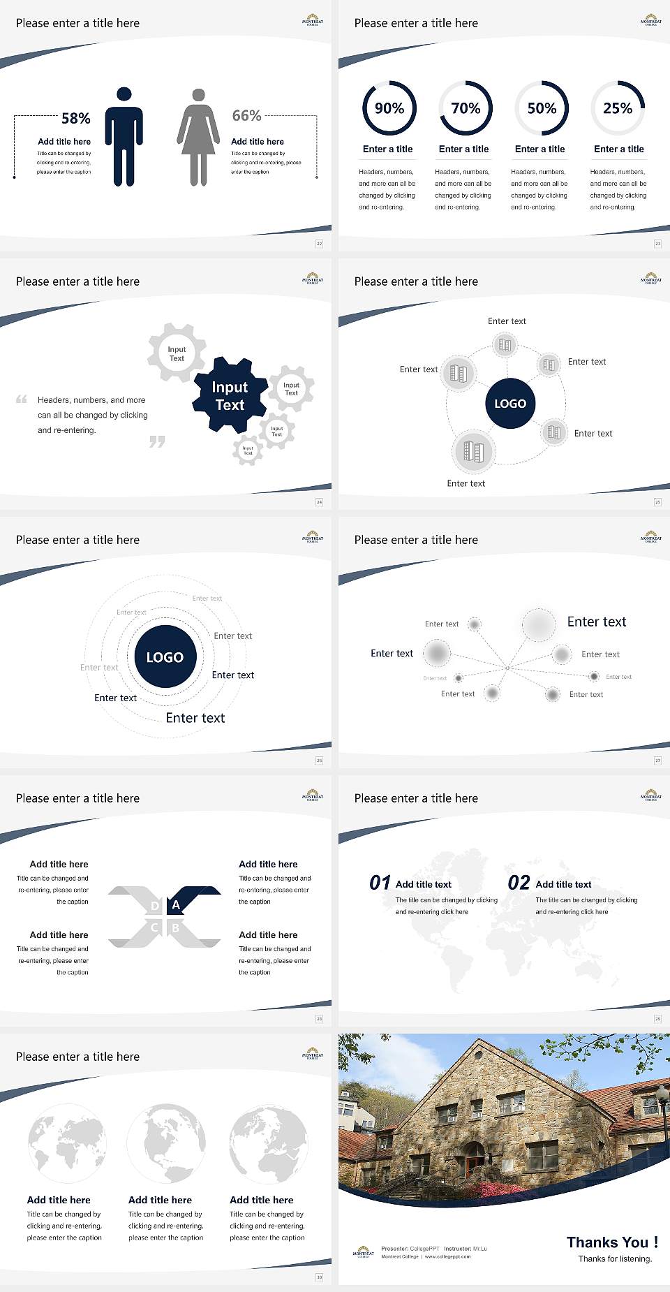 Montreat College Course/Courseware Creation PPT Template4:3 ratio PPT effect preview image4