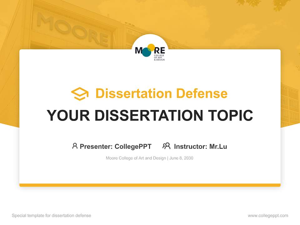Moore College of Art and Design Graduation Thesis Defense PPT Template4:3 ratio PPT effect preview image7