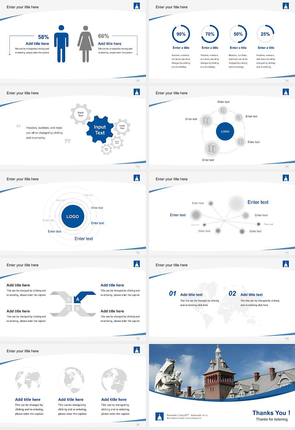 Mount Aloysius College Course/Courseware Creation PPT Template16:9 ratio PPT effect preview image4