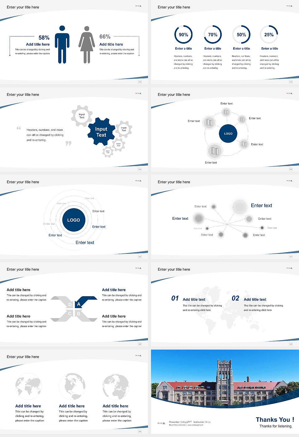 Mount Mary University Course/Courseware Creation PPT Template16:9 ratio PPT effect preview image4