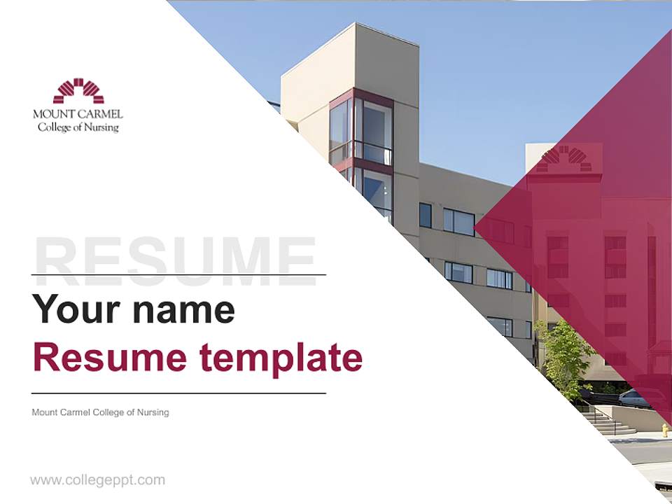 Mount Carmel College of Nursing Resume PPT Template4:3 ratio PPT effect preview image5