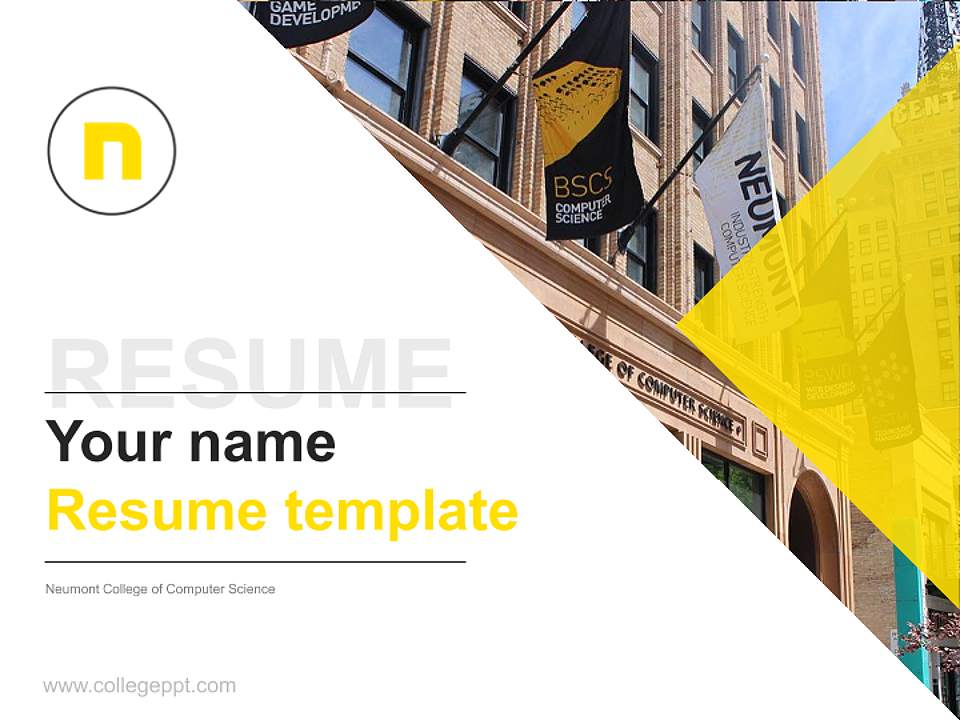 Neumont College of Computer Science Resume PPT Template4:3 ratio PPT effect preview image5
