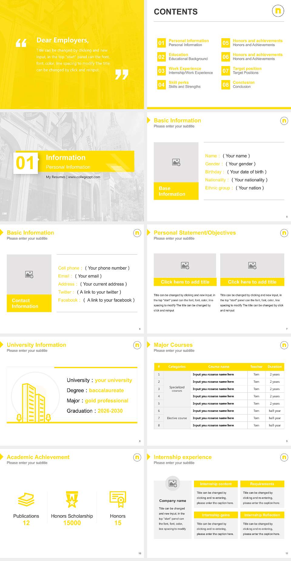 Neumont College of Computer Science Resume PPT Template4:3 ratio PPT effect preview image2