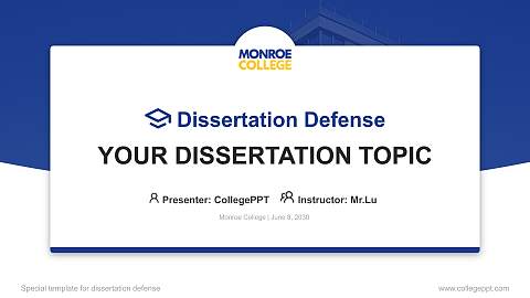 Monroe College Graduation Thesis Defense PPT Template
