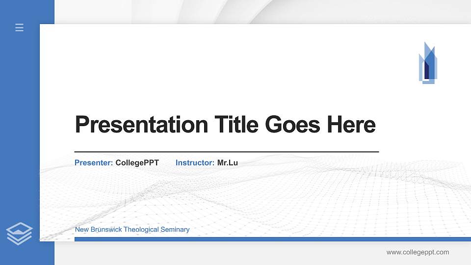 New Brunswick Theological Seminary Thesis Proposal/Graduation Defense PPT Template16:9 ratio PPT effect preview image