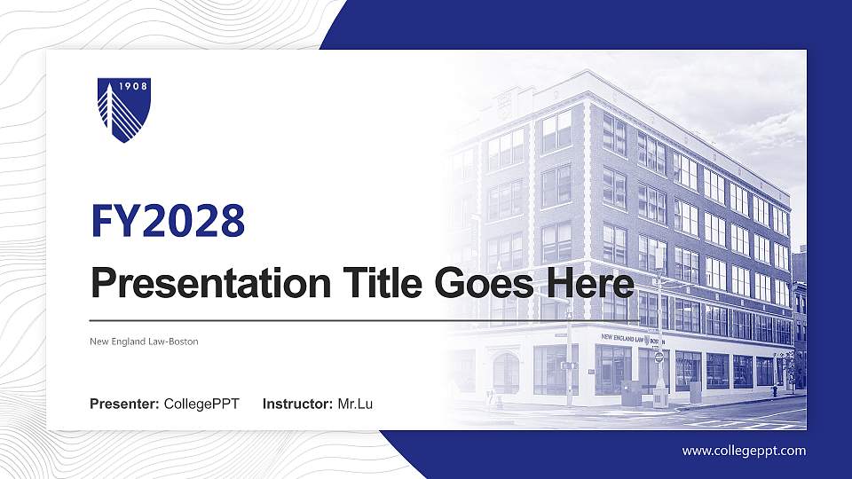 New England Law-Boston Academic Presentation/Research Findings Report PPT Template16:9 ratio PPT effect preview image