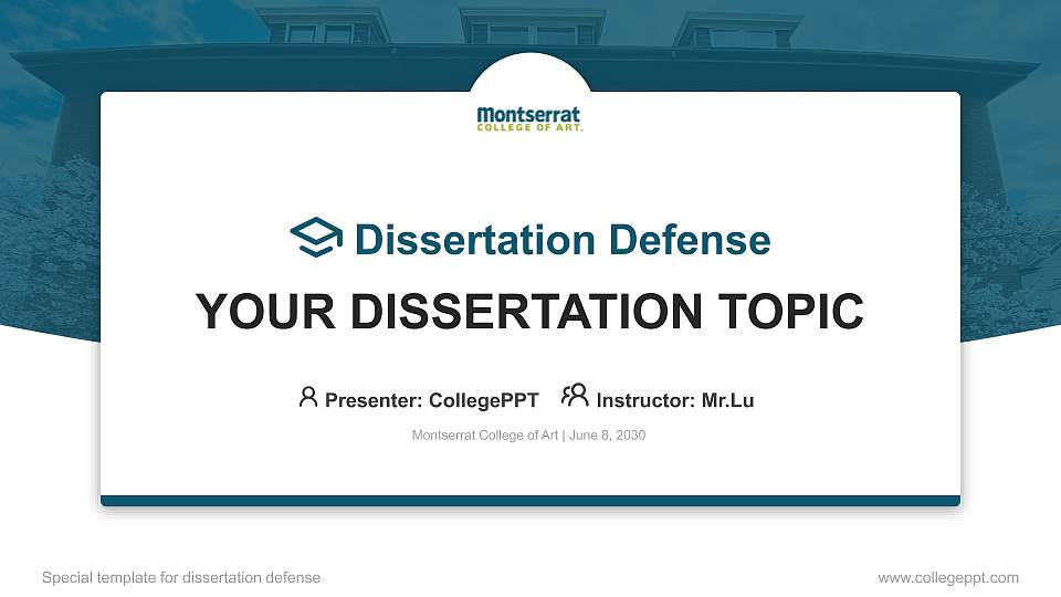 Montserrat College of Art Graduation Thesis Defense PPT Template16:9 ratio PPT effect preview image