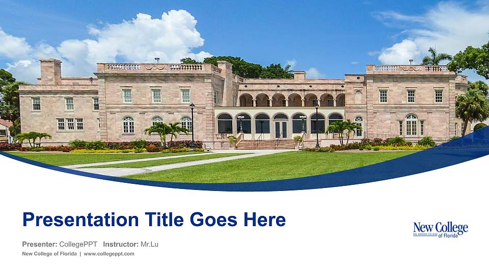 New College of Florida Course/Courseware Creation PPT Template16:9 ratio PPT effect preview image