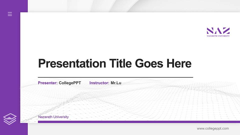 Nazareth University Thesis Proposal/Graduation Defense PPT Template16:9 ratio PPT effect preview image1