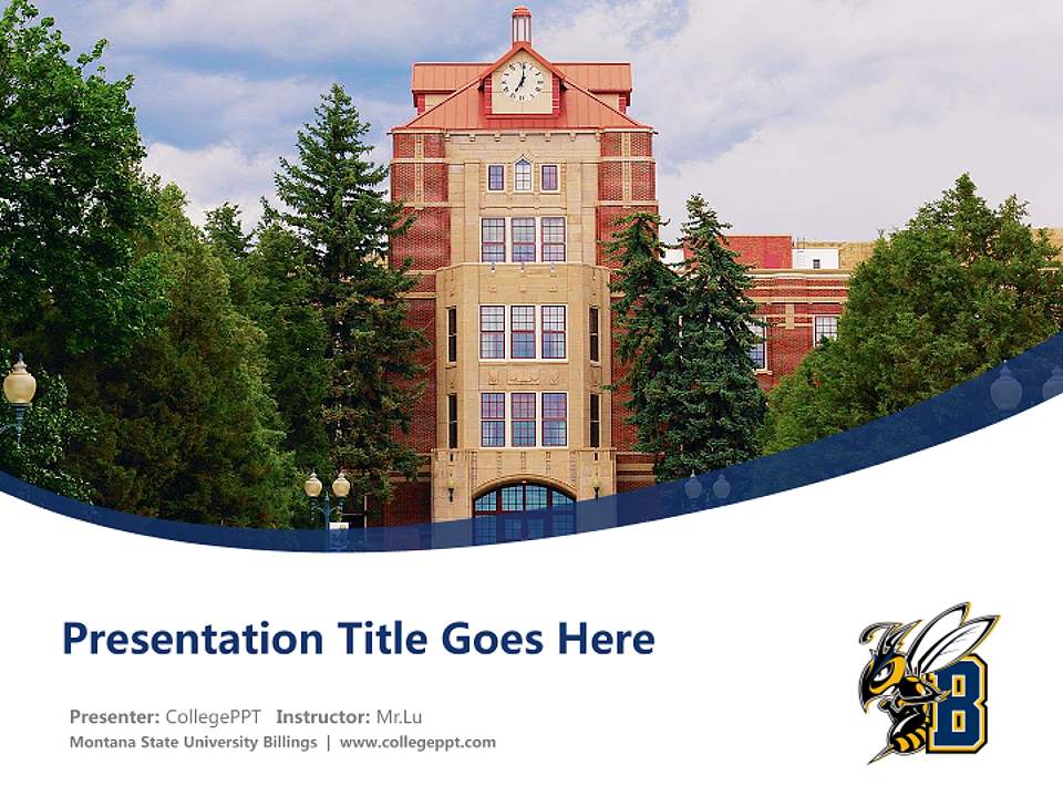 Montana State University Billings Course/Courseware Creation PPT Template4:3 ratio PPT effect preview image5
