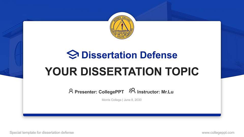 Morris College Graduation Thesis Defense PPT Template16:9 ratio PPT effect preview image