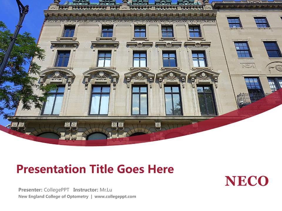 New England College of Optometry Course/Courseware Creation PPT Template4:3 ratio PPT effect preview image5