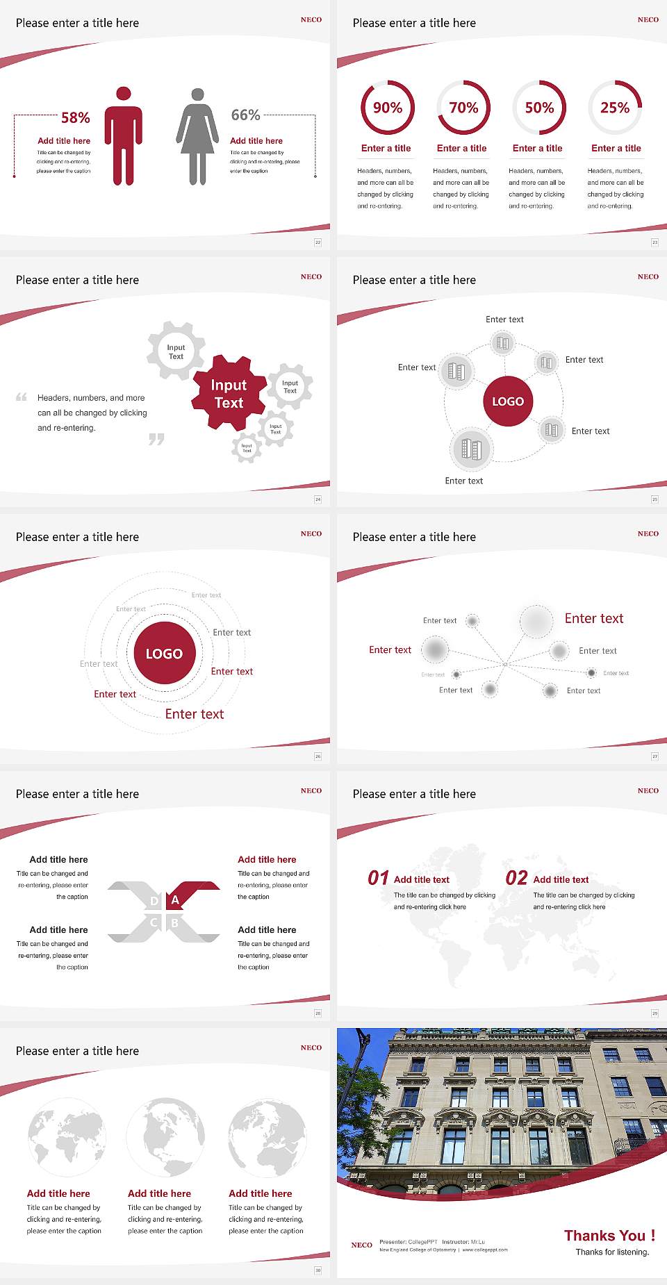 New England College of Optometry Course/Courseware Creation PPT Template4:3 ratio PPT effect preview image4