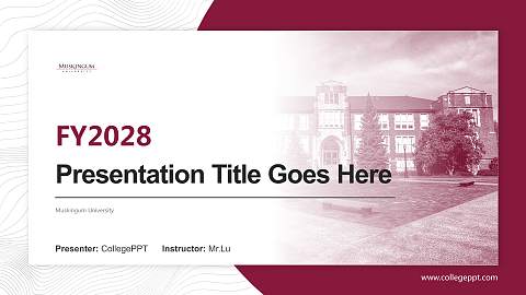 Muskingum University Academic Presentation/Research Findings Report PPT Template