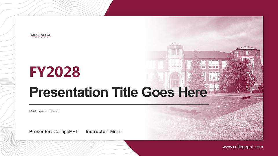 Muskingum University Academic Presentation/Research Findings Report PPT Template16:9 ratio PPT effect preview image