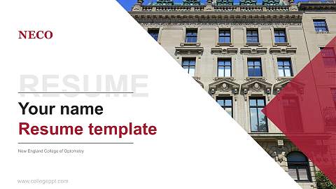 New England College of Optometry Resume PPT Template