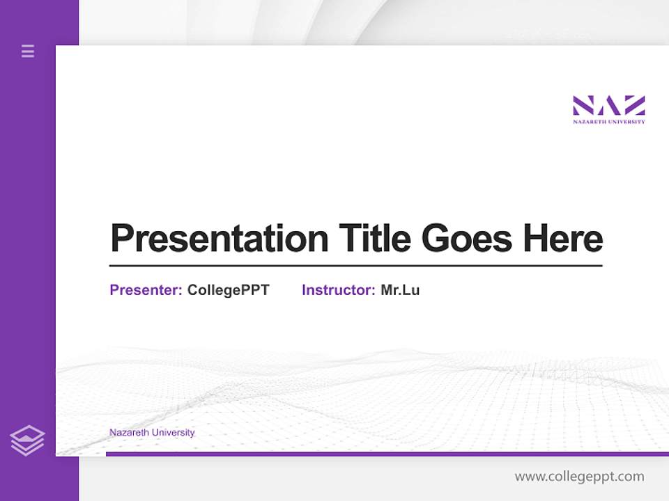 Nazareth University Thesis Proposal/Graduation Defense PPT Template4:3 ratio PPT effect preview image5