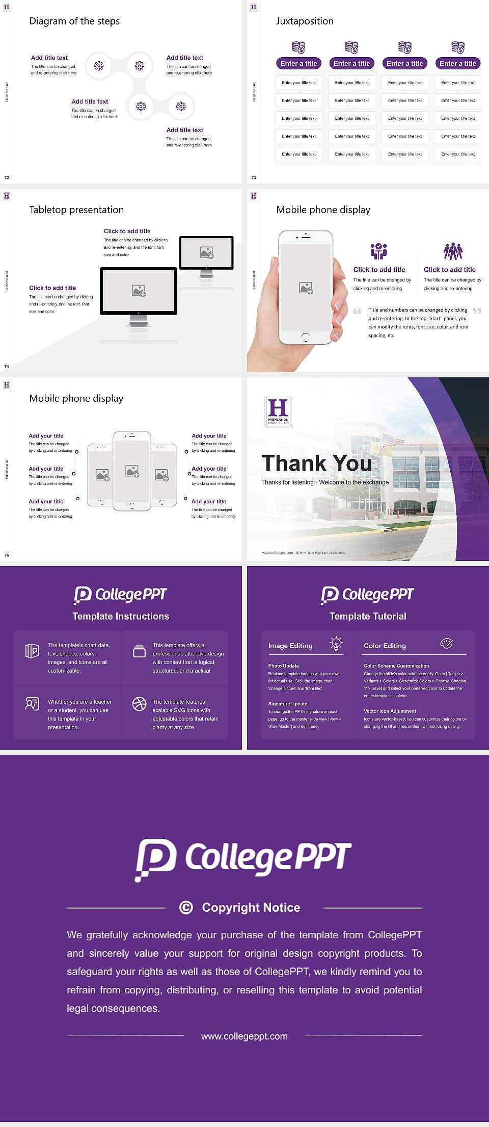 New Mexico Highlands University Competition/Entrepreneurship Contest PPT Template4:3 ratio PPT effect preview image9