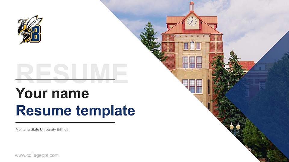 Montana State University Billings Resume PPT Template16:9 ratio PPT effect preview image1