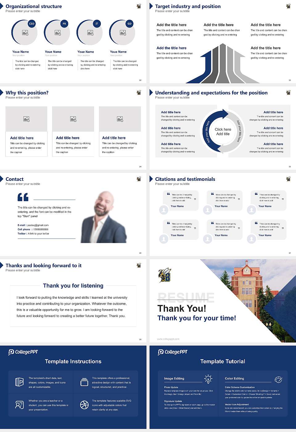 Montana State University Billings Resume PPT Template16:9 ratio PPT effect preview image4