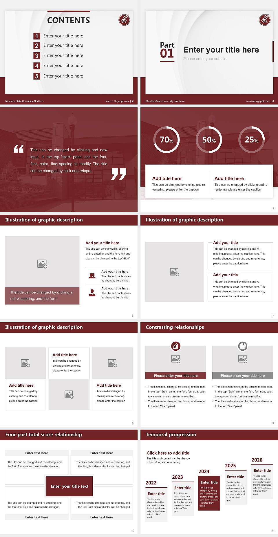 Montana State University-Northern Thesis Proposal/Graduation Defense PPT Template4:3 ratio PPT effect preview image2