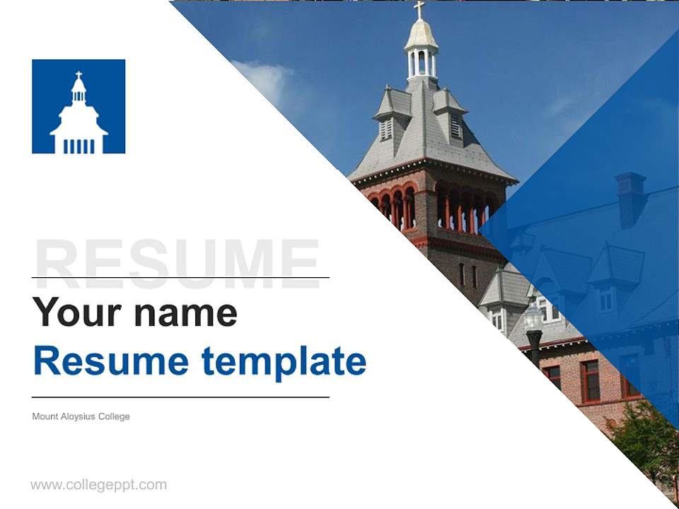 Mount Aloysius College Resume PPT Template4:3 ratio PPT effect preview image5