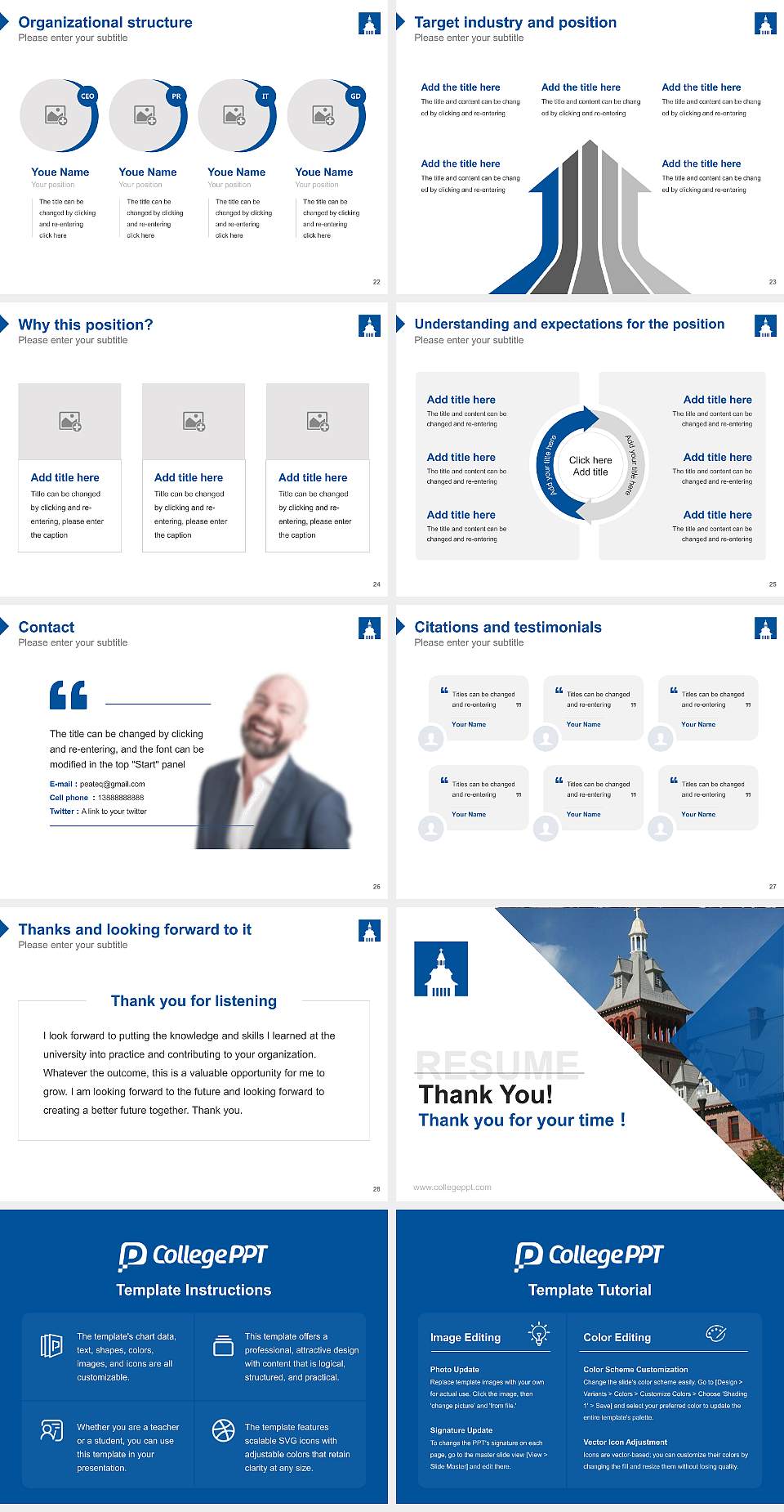 Mount Aloysius College Resume PPT Template4:3 ratio PPT effect preview image4
