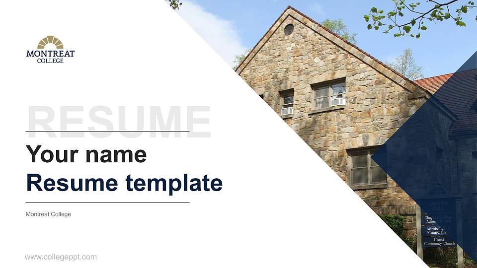 Montreat College Resume PPT Template16:9 ratio PPT effect preview image