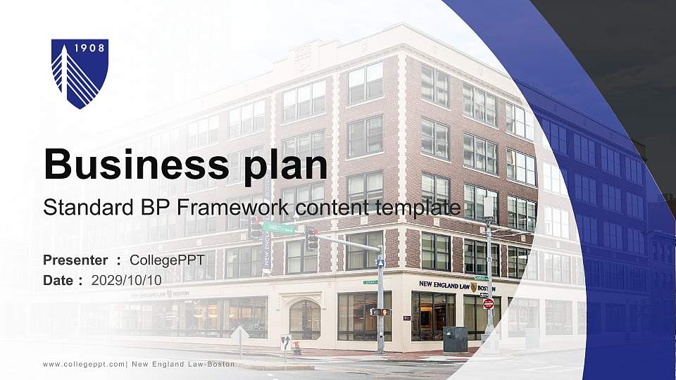 New England Law-Boston Competition/Entrepreneurship Contest PPT Template16:9 ratio PPT effect preview image
