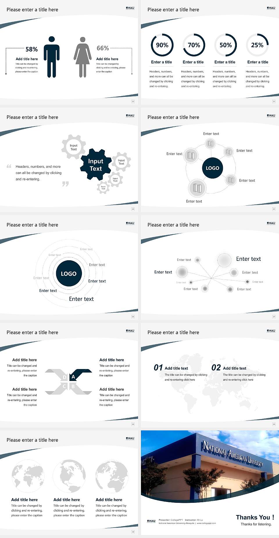 National American University-Mesquite Course/Courseware Creation PPT Template4:3 ratio PPT effect preview image4