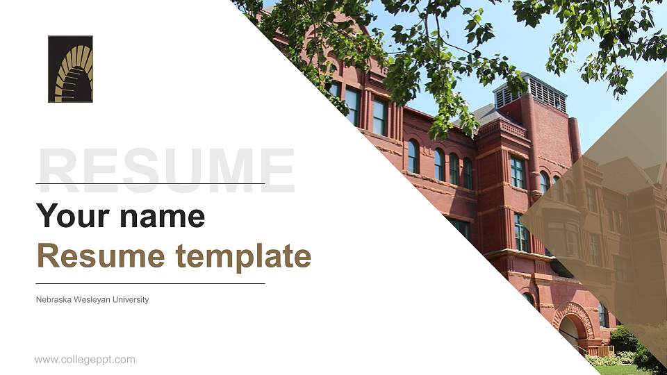Nebraska Wesleyan University Resume PPT Template16:9 ratio PPT effect preview image1