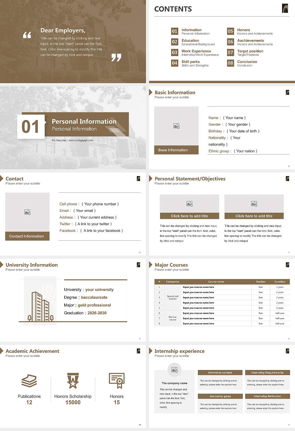 Nebraska Wesleyan University Resume PPT Template16:9 ratio PPT effect preview image2