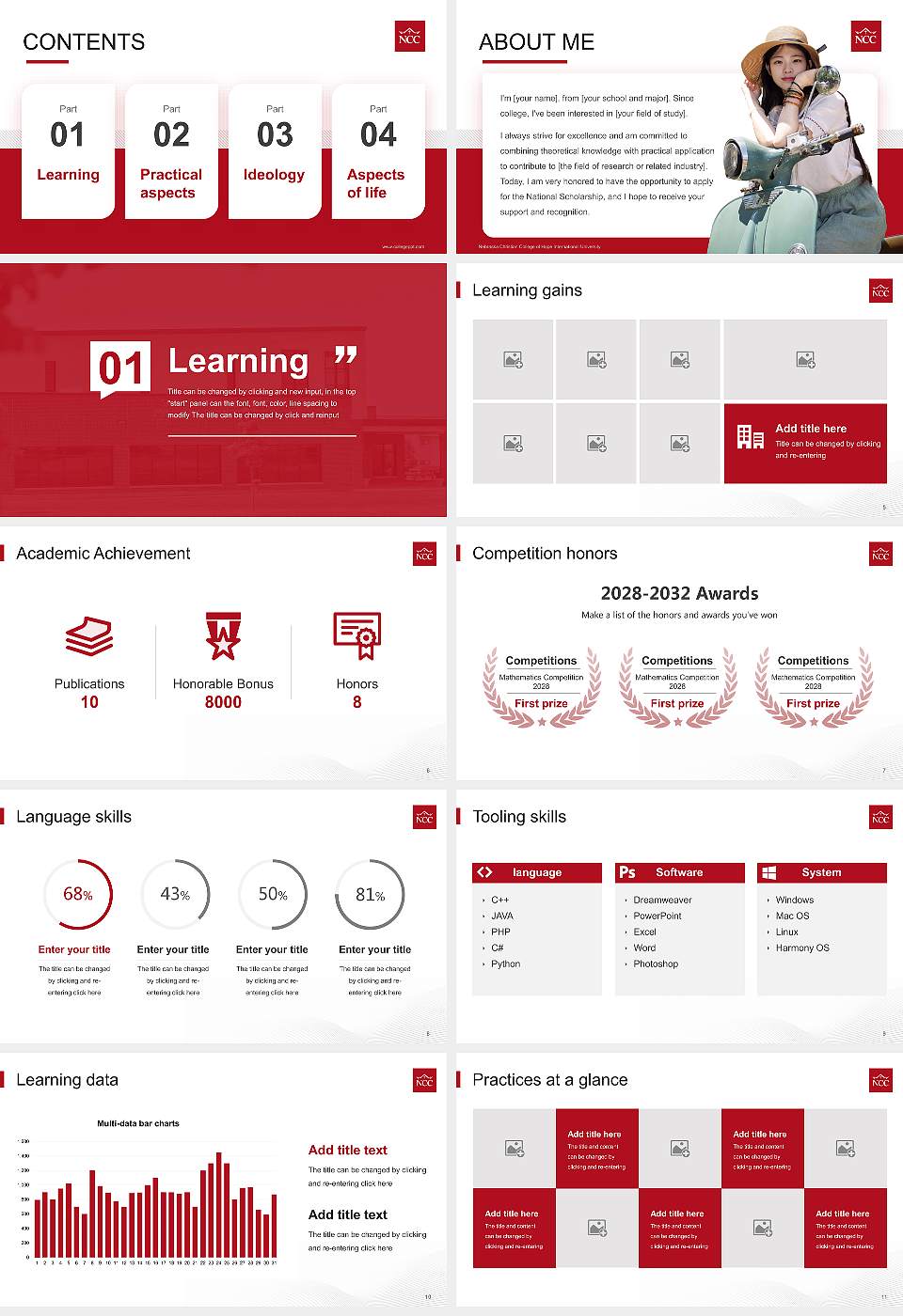 Nebraska Christian College of Hope International University National Scholarship Defense PPT Template16:9 ratio PPT effect preview image2