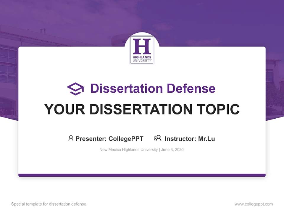 New Mexico Highlands University Graduation Thesis Defense PPT Template4:3 ratio PPT effect preview image7
