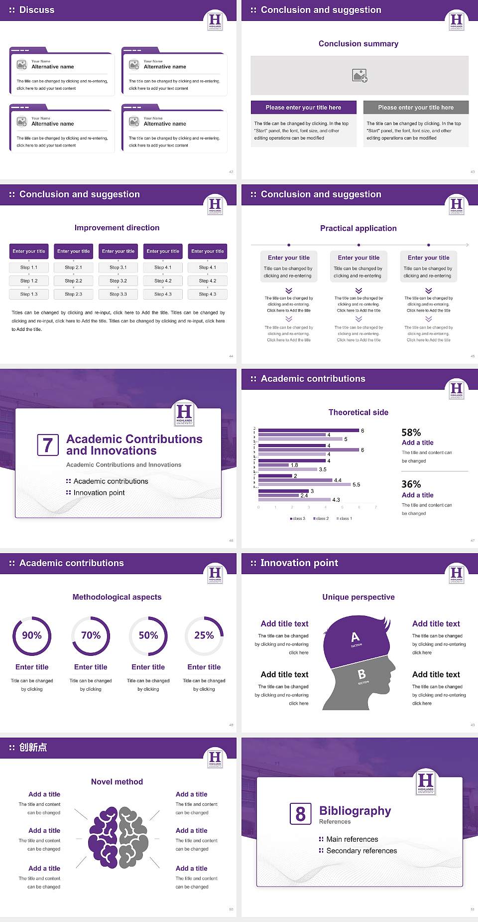 New Mexico Highlands University Graduation Thesis Defense PPT Template4:3 ratio PPT effect preview image6