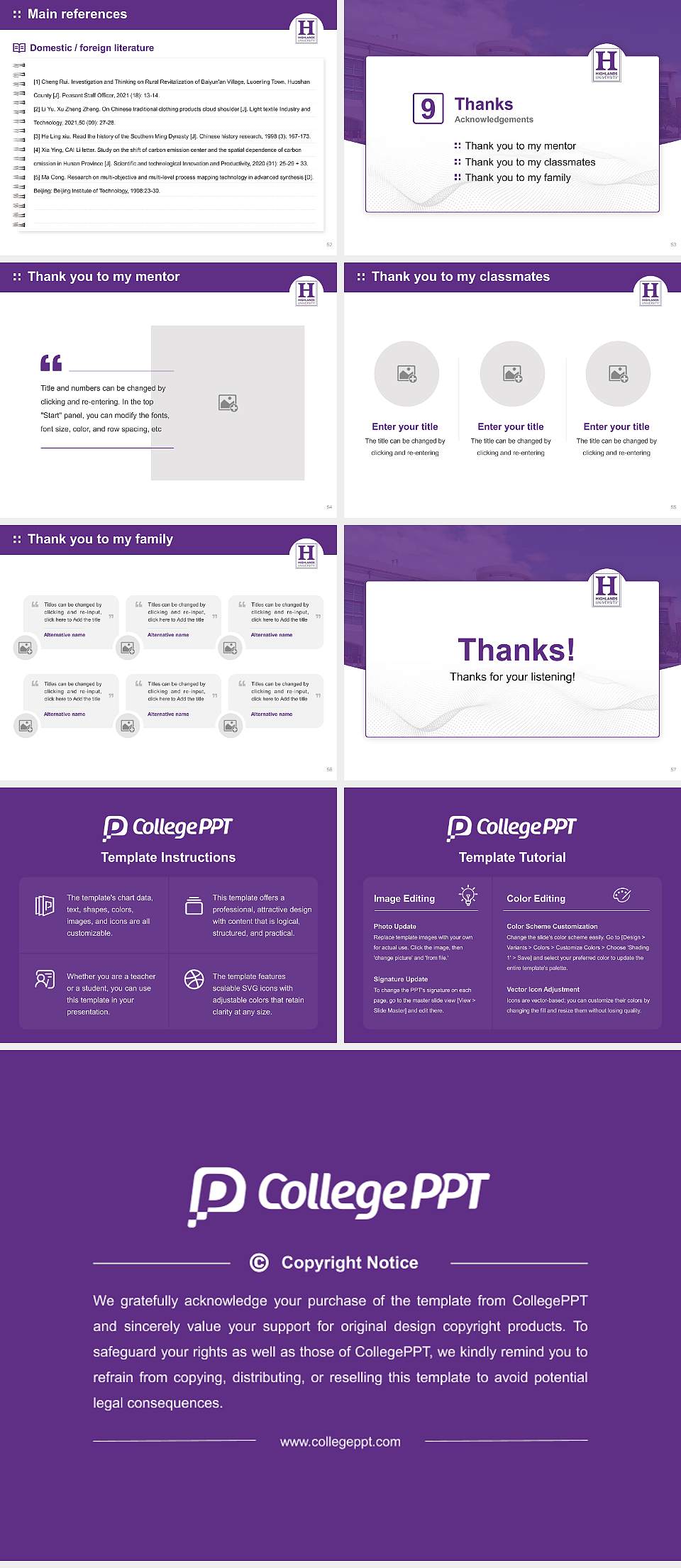 New Mexico Highlands University Graduation Thesis Defense PPT Template4:3 ratio PPT effect preview image7