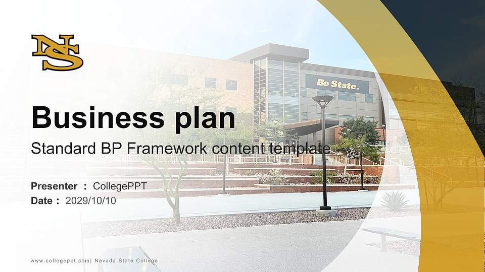 Nevada State College Competition/Entrepreneurship Contest PPT Template16:9 ratio PPT effect preview image