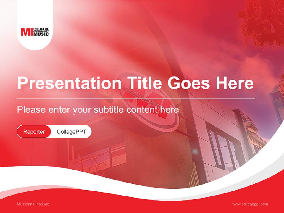Musicians Institute Lecture Sharing and Networking Event PPT Template4:3 ratio PPT effect preview image4