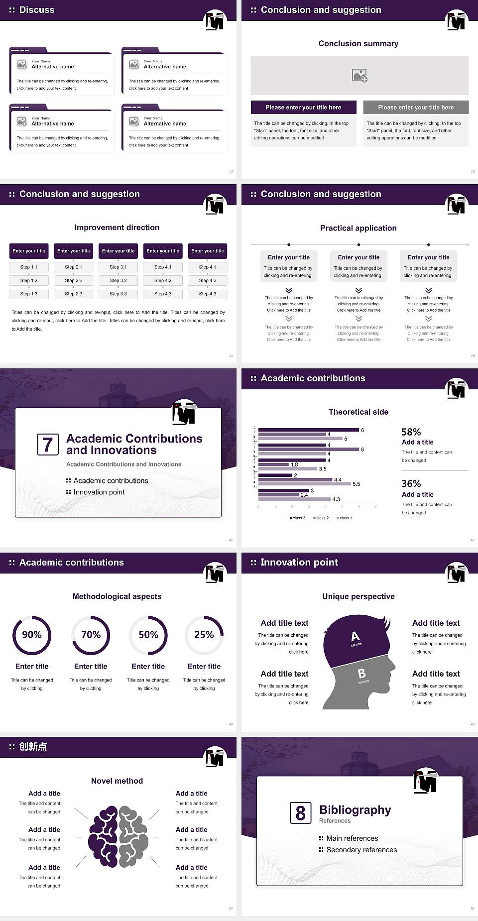 Mitchell College Graduation Thesis Defense PPT Template4:3 ratio PPT effect preview image6
