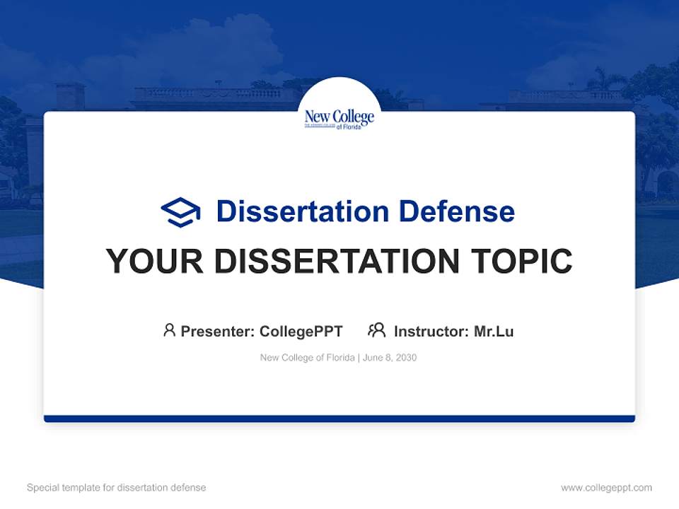 New College of Florida Graduation Thesis Defense PPT Template4:3 ratio PPT effect preview image7