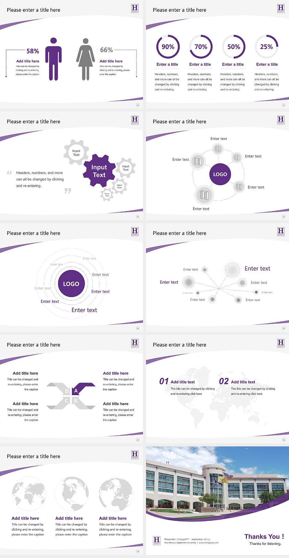 New Mexico Highlands University Course/Courseware Creation PPT Template4:3 ratio PPT effect preview image4