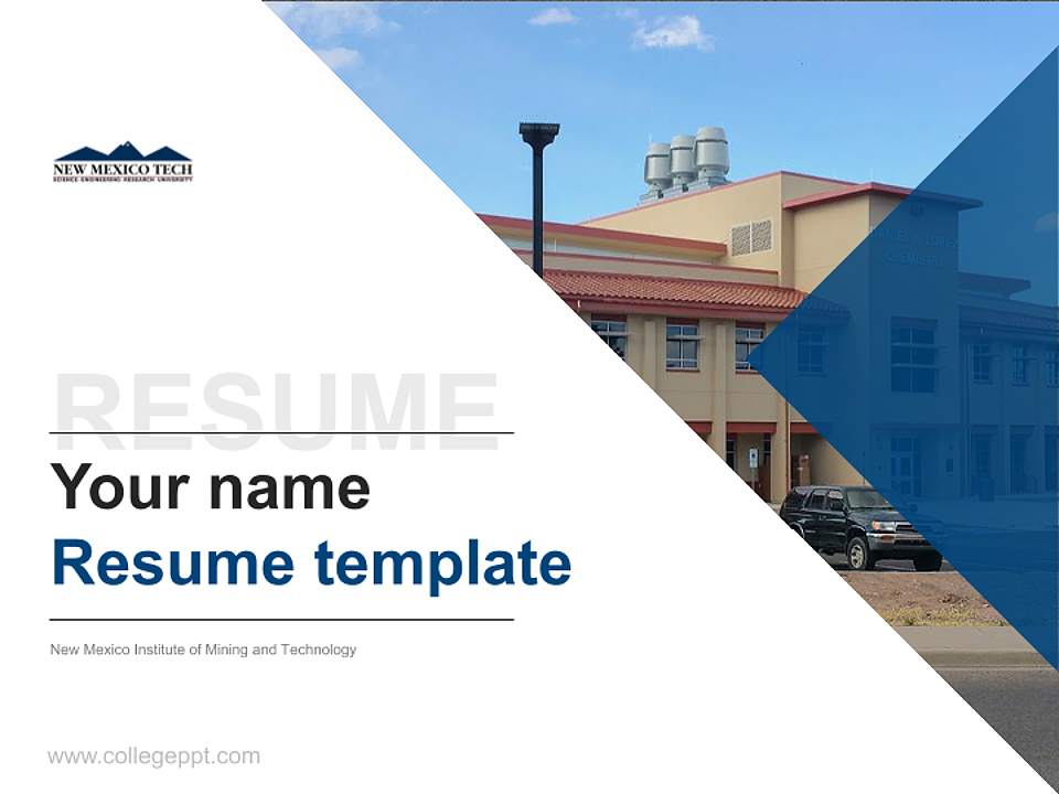 New Mexico Institute of Mining and Technology Resume PPT Template4:3 ratio PPT effect preview image5