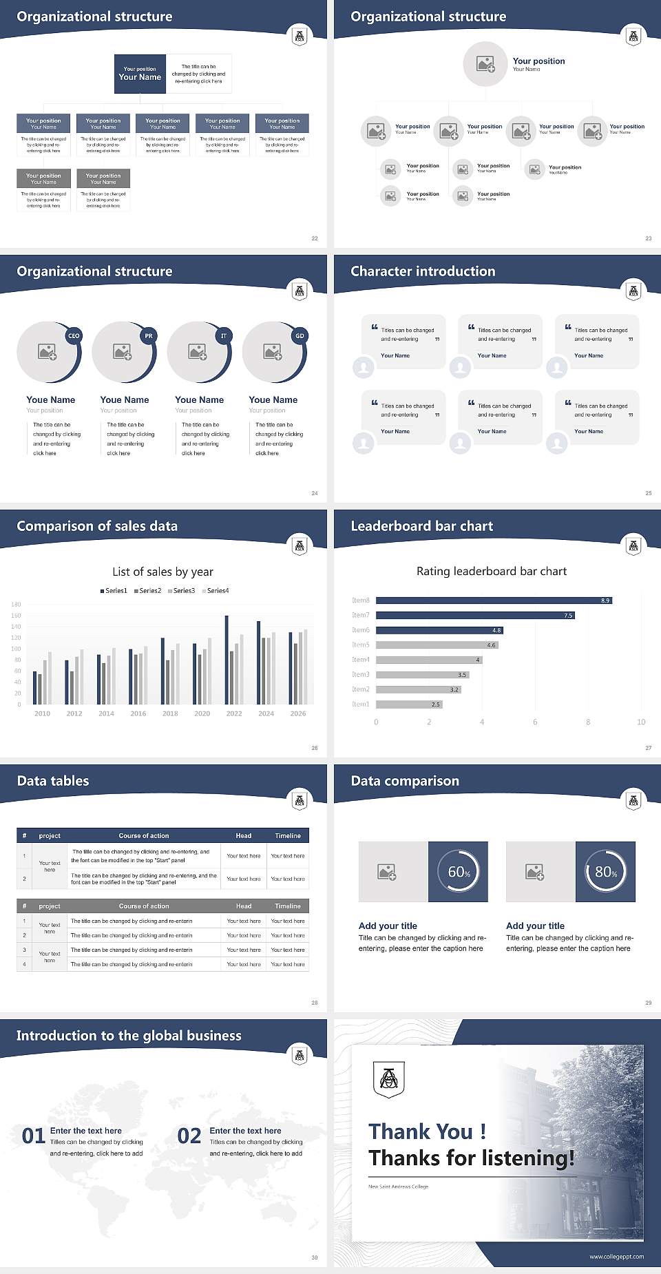 New Saint Andrews College Academic Presentation/Research Findings Report PPT Template4:3 ratio PPT effect preview image4
