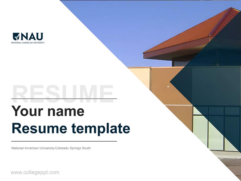 National American University-Colorado Springs South Resume PPT Template4:3 ratio PPT effect preview image5