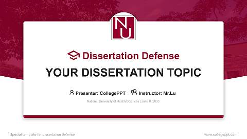 National University of Health Sciences Graduation Thesis Defense PPT Template