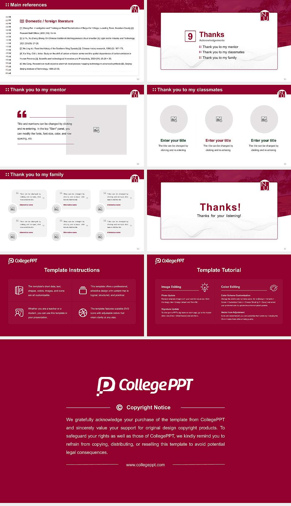 National University of Health Sciences Graduation Thesis Defense PPT Template16:9 ratio PPT effect preview image7